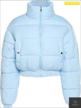 Cropped Puffer Jacket Quilted Lightweight Winter Coat Chic Oversized